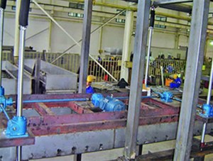 絲杆升降(jiang)機4台聯動使用(yòng)現場